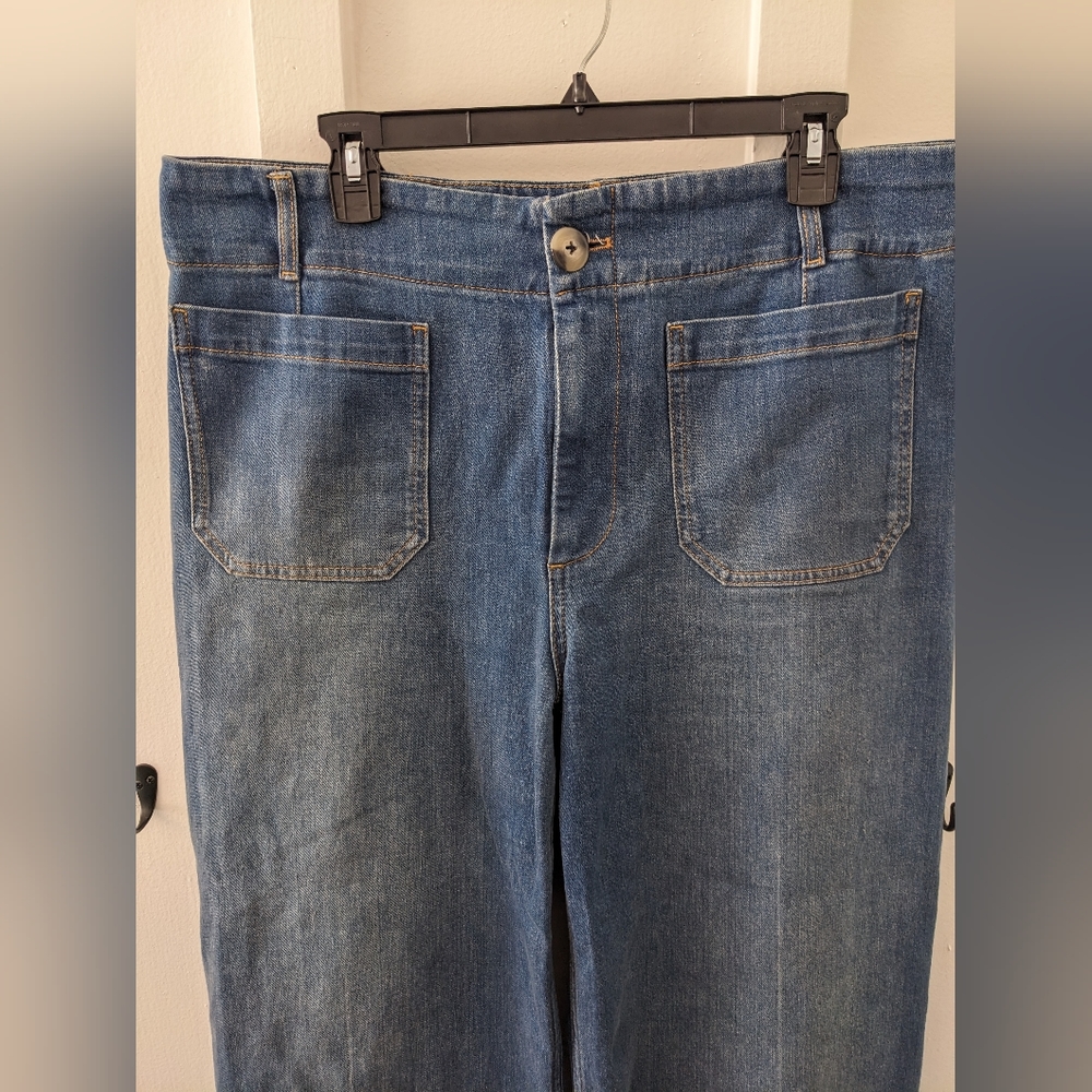 Pilcro Blue Wide Leg Cropped Jeans - Picture 9 of 16